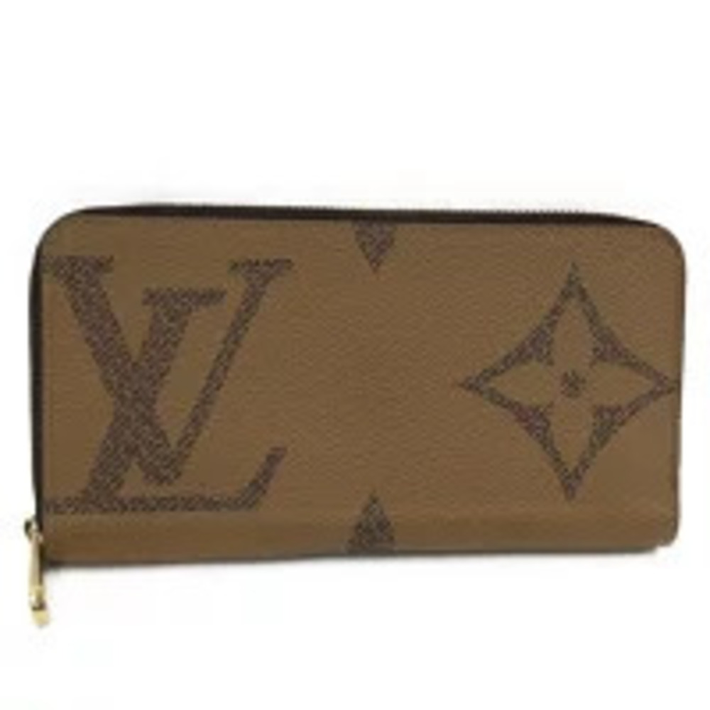 LOUIS VUITTON Zippy Wallet Round Zipper Long Monogram Giant Reverse Brown